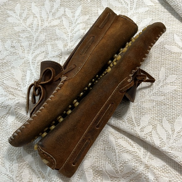 Minnetonka Chestnut Suede Brushed Suede Driving Moccasins Loafers Size 11.5 - Picture 14 of 15